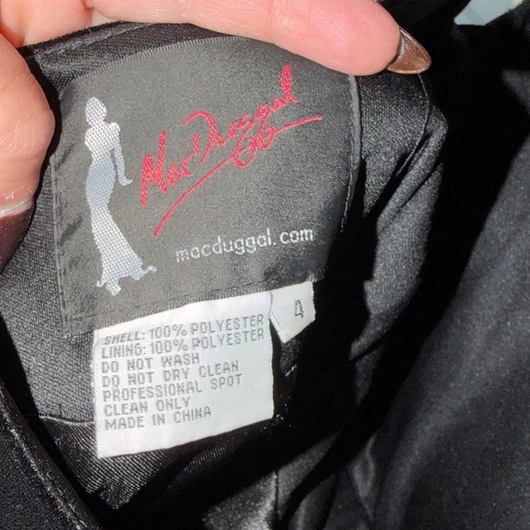 NWT Mac Duggal 77269R - Black Beaded Open Back Pocketed Ball Gown - Picture 8 of 10